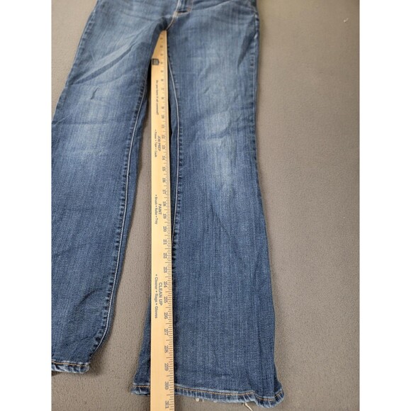 Levi's 726 Flare Jeans Womens 29x32 Blue Denim High Rise Medium Wash Distressed - Picture 2 of 15
